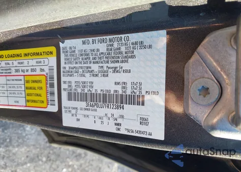 2015 Ford Fusion Hybrid Se из США, поврежденный, VIN 3FA6P0LU7FR123894